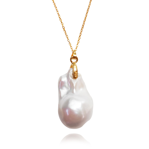 Culturesse Almeta Natural Baroque Pearl Pendant Necklace