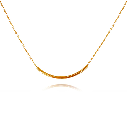 Culturesse Sebier Curved Bar Pendant Necklace (Gold)