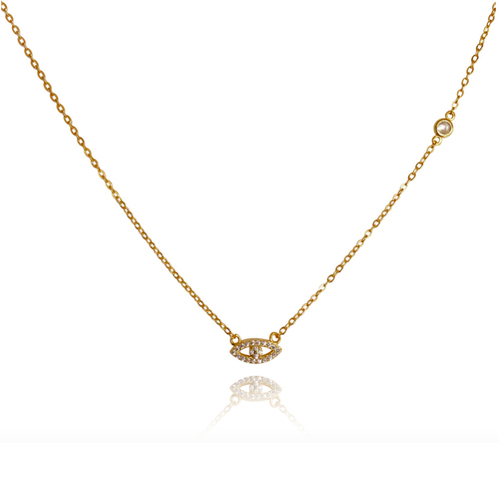 Culturesse Harmonie Fine Evil Eye Necklace (Gold Vermeil)