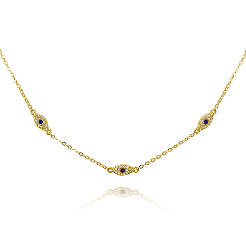 Culturesse Birdie Evil Eye Necklace / Choker (Gold)