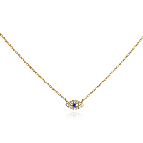 Culturesse Mridu Fine Evil Eye Pendant Necklace (Gold Vermeil)