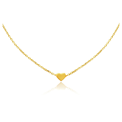 Culturesse Flavia Fine Gold Heart Pendant Necklace