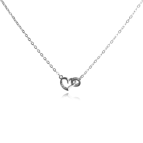 Culturesse Darlene Dainty Heart Pendant Necklace (Silver)