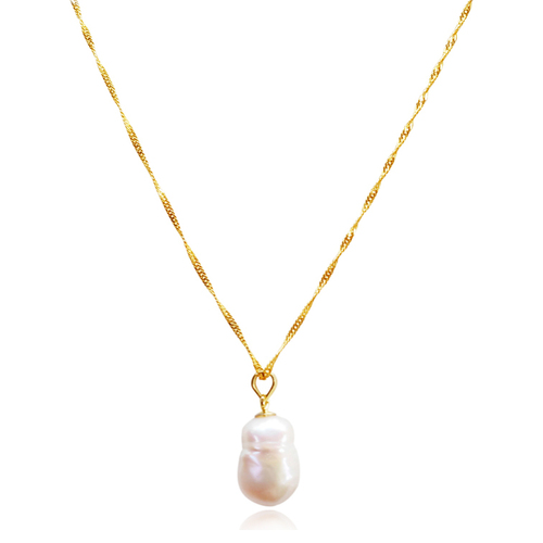 Culturesse Nova 18K Freshwater Pearl Pendant Necklace