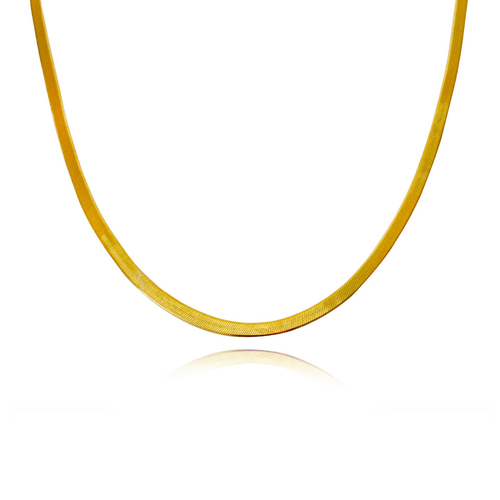 Culturesse Faridah Gold Snake Chain Necklace (Solid Sterling Silver)