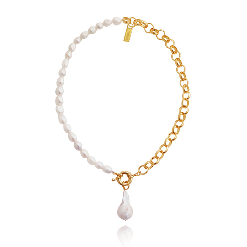 Culturesse Harlow Luxury Pearl Chain Necklace