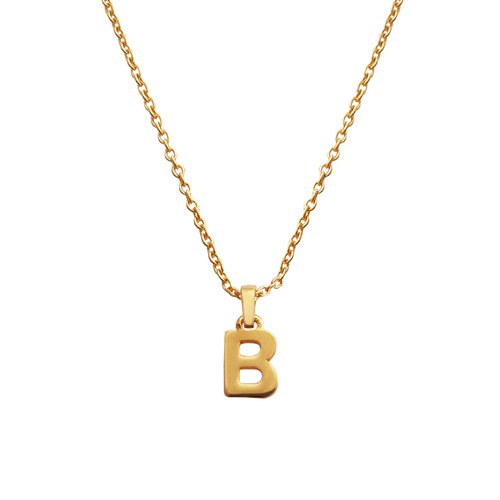 Culturesse 24K Gold Filled Initial B Pendant Necklace