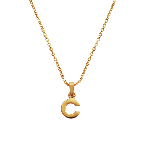 Culturesse 24K Gold Filled Initial C Pendant Necklace