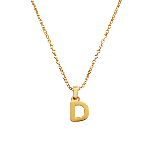 Culturesse 24K Gold Filled Initial D Pendant Necklace