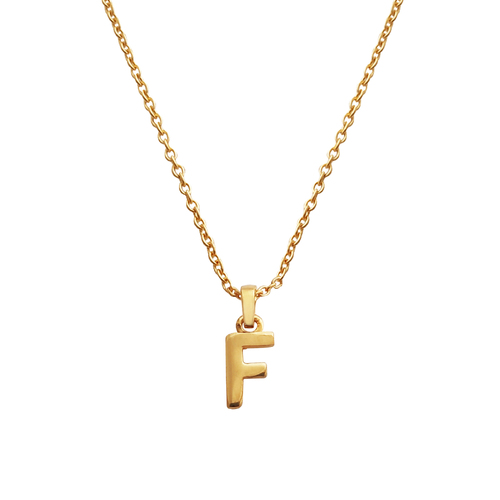 Culturesse 24K Gold Filled Initial F Pendant Necklace