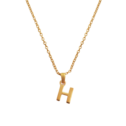 Culturesse 24K Gold Filled Initial H Pendant Necklace