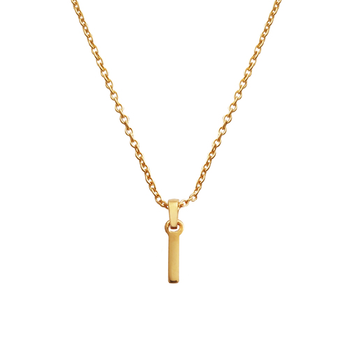 Culturesse 24K Gold Filled Initial I Pendant Necklace