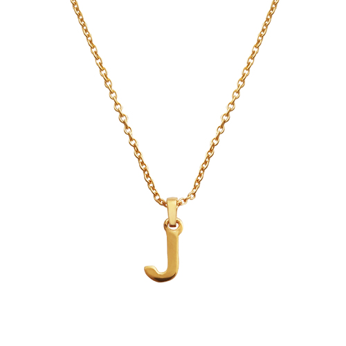 Culturesse 24K Gold Filled Initial J Pendant Necklace