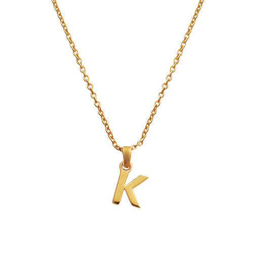 Culturesse 24K Gold Filled Initial K Pendant Necklace