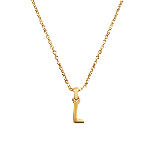 Culturesse 24K Gold Filled Initial L Pendant Necklace