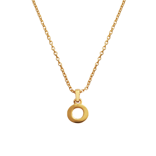 Culturesse 24K Gold Filled Initial O Pendant Necklace