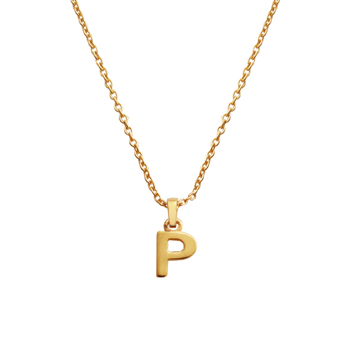 Culturesse 24K Gold Filled Initial P Pendant Necklace