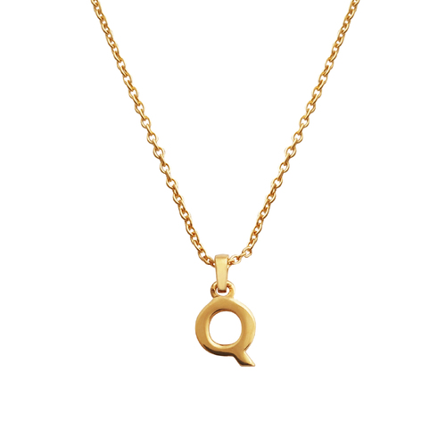 Culturesse 24K Gold Filled Initial Q Pendant Necklace