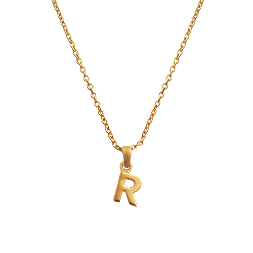 Culturesse 24K Gold Filled Initial R Pendant Necklace