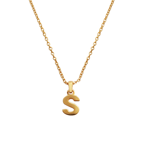 Culturesse 24K Gold Filled Initial S Pendant Necklace