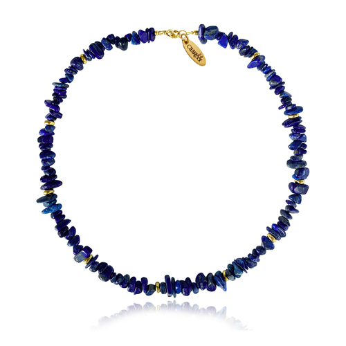 Culturesse Anaise Beaded Natural Lapis Lazuli Gemstone Necklace