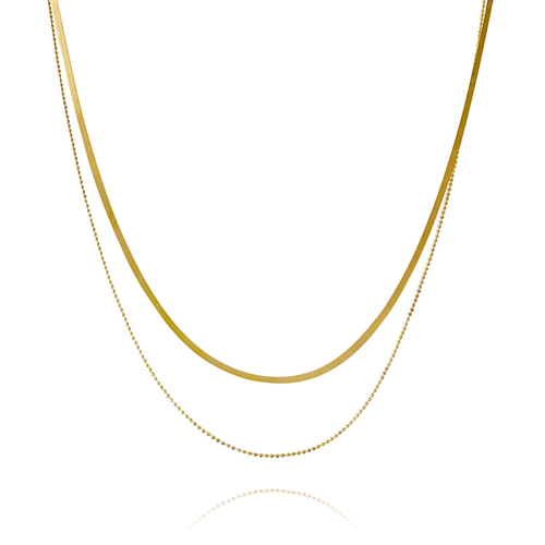 Culturesse Ellamae Fine Dual Chain Necklace (Gold Vermeil)