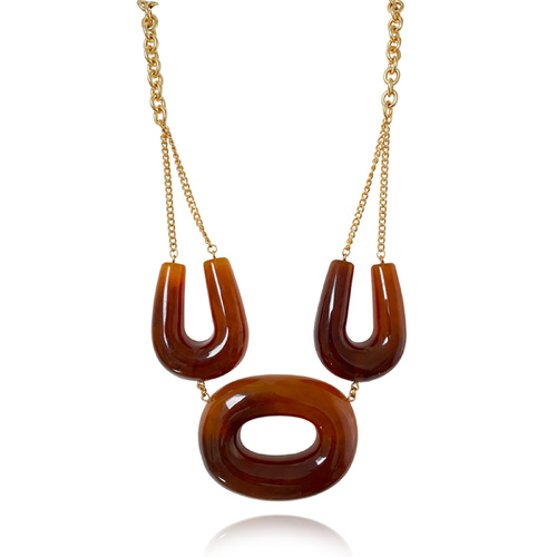 Culturesse Tuscanus Resin Pendant Link Necklace 