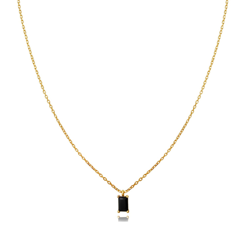 Culturesse Ezra Fine Black Zircon Pendant Necklace 