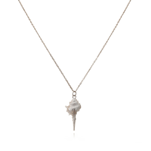 Culturesse Coralia Coastal Muse Shell Pendant Necklace (Silver)