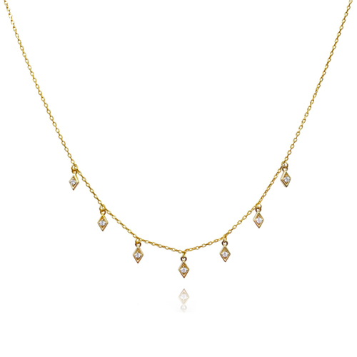 Culturesse Cami Dainty Diamante Necklace (Gold)