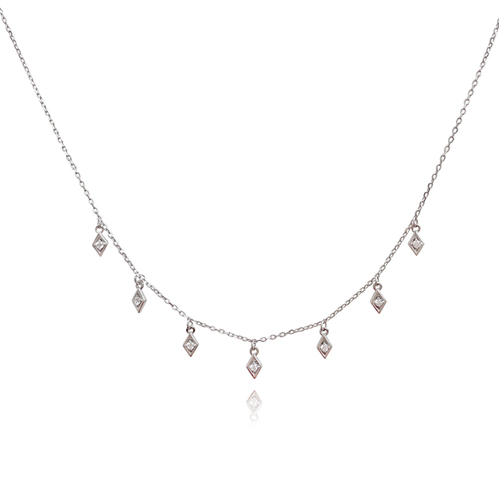 Culturesse Cami Dainty Diamante Necklace (Silver)