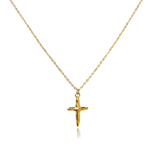 Culturesse Faith Textured Cross Pendant Necklace (Gold)