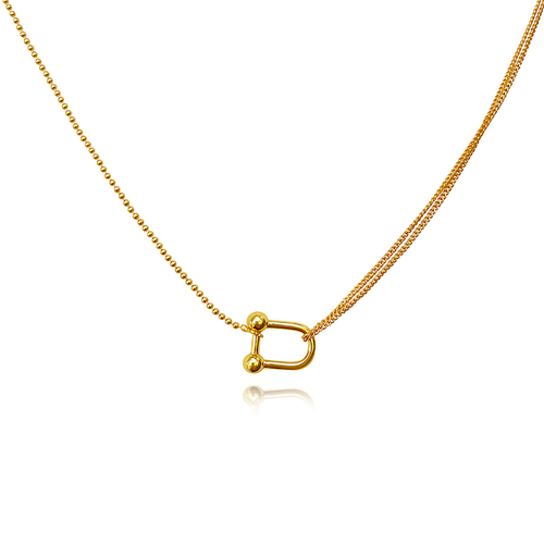 Culturesse Astra Dual Link Pendant Chain Necklace 