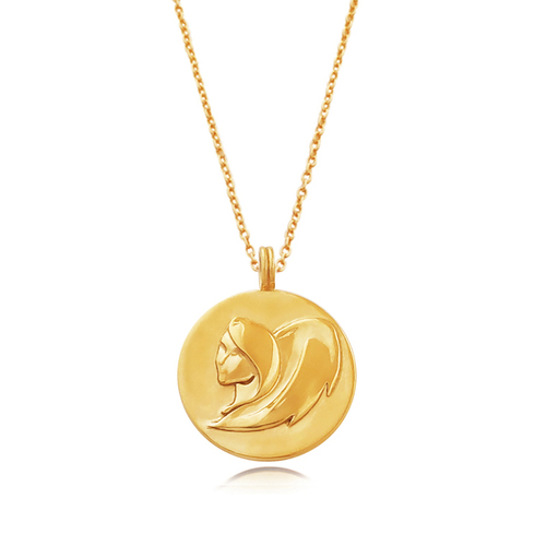 Culturesse She Is Virgo Artisan 24K Gold Zodiac Pendant Necklace