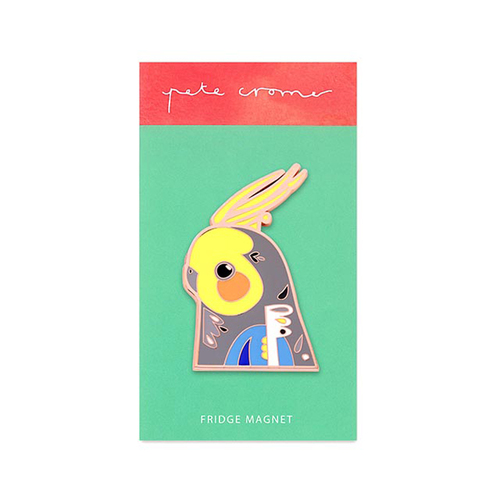 Pete Cromer Enamel Fridge Magnet Cockatiel