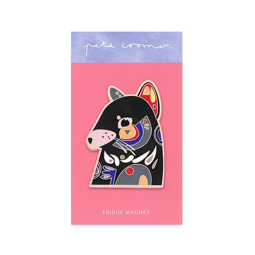 Pete Cromer Enamel Fridge Magnet Tasmanian Devil