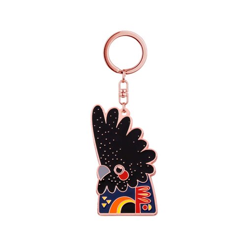 Pete Cromer Black Cockatoo Keychain