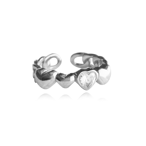 Culturesse Love Is All Around Artisan Open Ring (Silver)