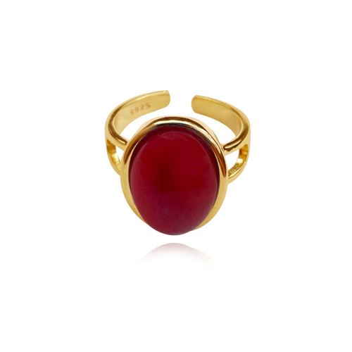 Culturesse Blaze Carnelian Quartz Open Ring