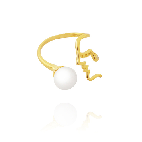 Culturesse Face It Gold Vermeil Ring