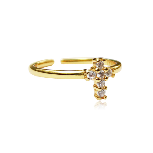 Culturesse Chantria Fine Cross Open Ring