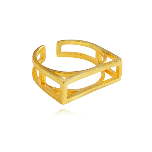 Culturesse Henrietta Sculptural Frame Open Ring 