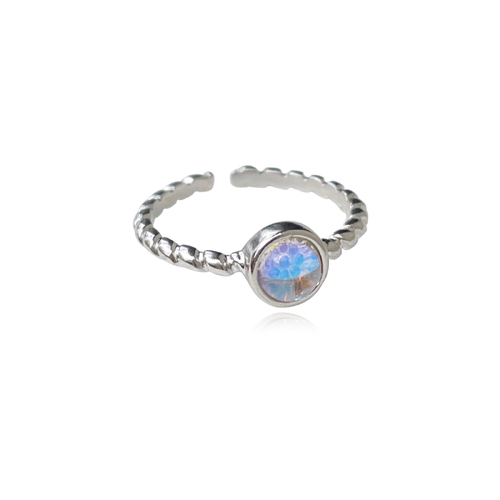 Culturesse Callisto Artisan Moonstone Open Ring (Silver)