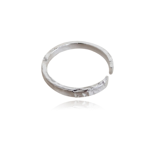 Culturesse Cilla Artsy Textured Silver Open Ring