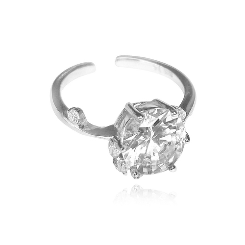 Culturesse Phaedra Austrian Fine Zircon Open Ring (Silver)