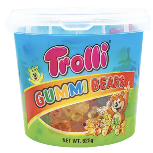 Trolli Gummi Bear Bucket Lollies 625g 