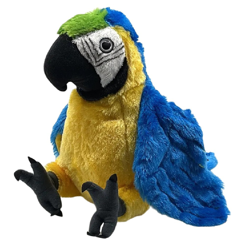 Wild Republic Cuddlekins Bird Macaw Parrot Yellow Blue Plush Toy Animal 30cm