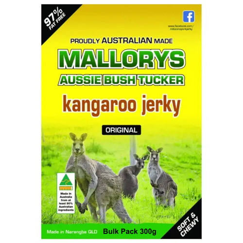 Mallorys Tocino Original Kangaroo Jerky 300g BULK PACK (for Human Consumption)