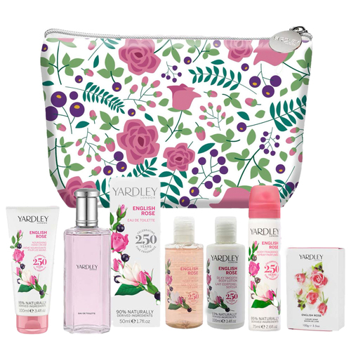 Yardley English Rose Pamper Pack Gift Set with Bonus Yardley Cosmetic Bag 